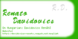 renato davidovics business card